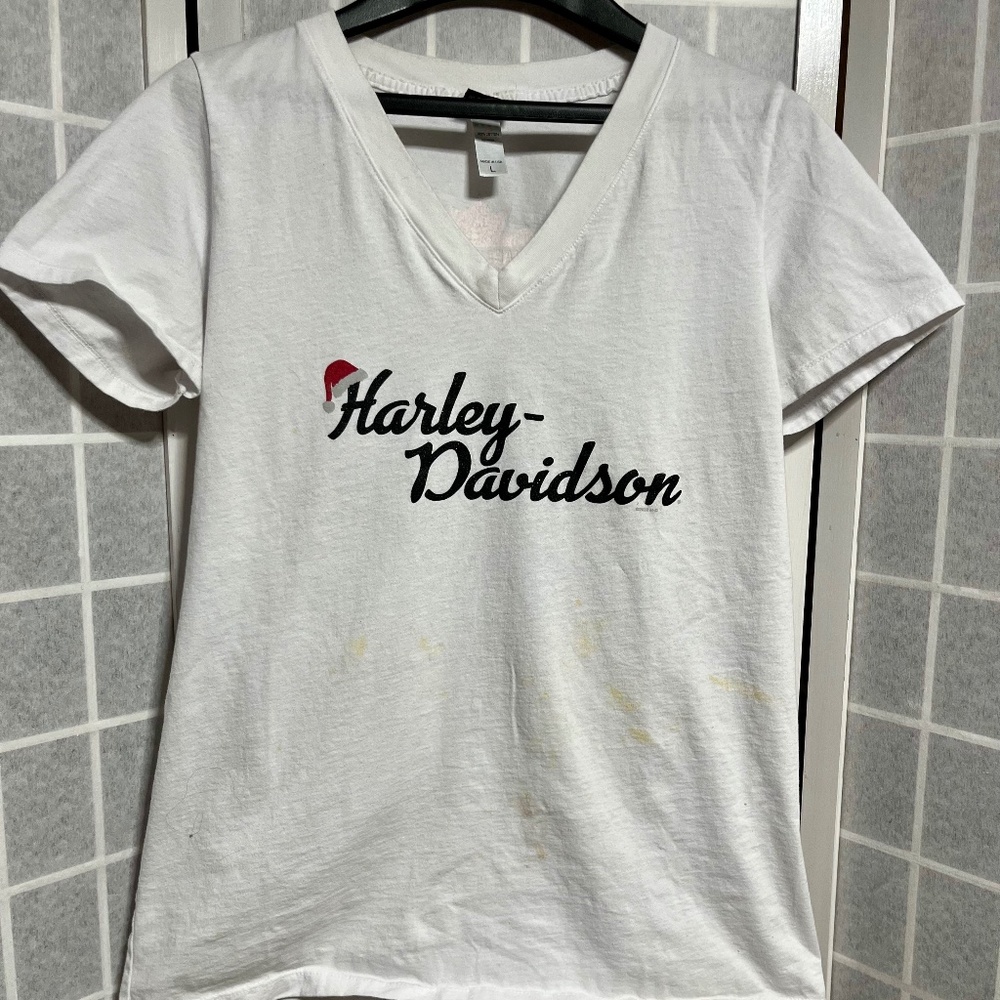 Harley Davidson Santa Hat Teeshirt